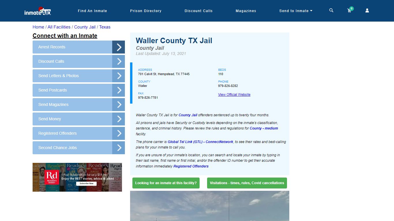 Waller County TX Jail - Inmate Locator - Hempstead, TX